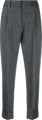 High-Waisted Wool-Blend Tapered Trousers