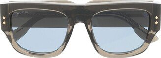 Translucent Square-Frame Sunglasses