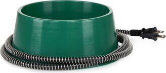 Farm Innovators Inc Farm Innovators QT-1 1 Quart Electric Heated Pet Water Bowl with Thermostatic Control and Anti Chew Cord Protector, 25 Watt, Green