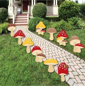 Big Dot Of Happiness Wild Mushrooms Outdoor Red Toadstool Decor and Party Yard Decorations - 10 Piece