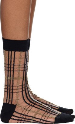 Black Plaid Socks