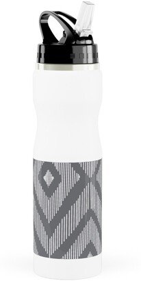 Photo Water Bottles: Ikat Stainless Steel Water Bottle With Straw, 25Oz, With Straw, Gray