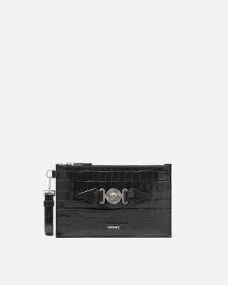 Versace Accessori Croc-Effect Medusa Biggie Small Pouch