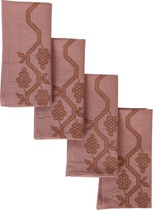 Sharland England Napa Napkins Set Of 4 - Pink