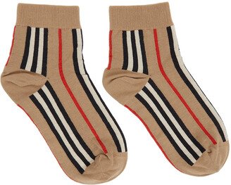 Beige Intarsia Ankle Socks