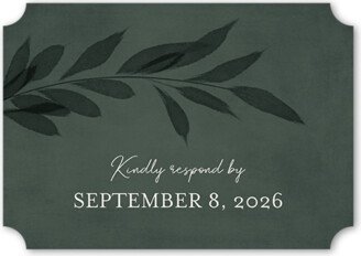 Rsvp Cards: Pressed Leaves Wedding Response Card, Green, Pearl Shimmer Cardstock, Ticket