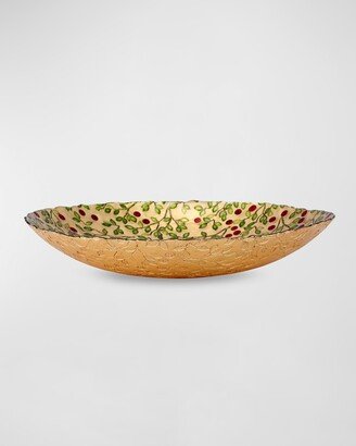 Cranberry Large Glass Bowl