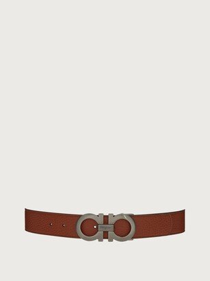 Man Reversible and adjustable Gancini belt Cappuccino/Black