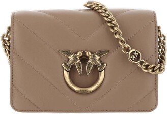 Love Click Logo-Engraved Mini Crossbody Bag-AB