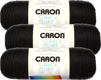 Pack of 3 Simply Soft Solids Yarn-Black