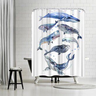 71 x 74 Shower Curtain, Whales 2 by Suren Nersisyan