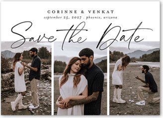 Save The Date Cards: Overlapping Memories Save The Date, White, 5X7, Matte, Signature Smooth Cardstock, Square