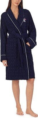 Nautical Terry Shawl Collar Robe (Navy) Women's Robe