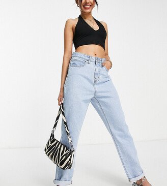 Don't Think Twice Petite DTT Petite Lou mom jeans in light blue wash