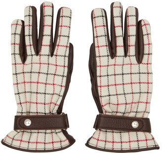 Beige & Brown Check Gloves