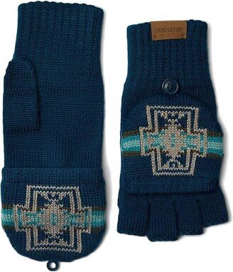 Convertible Fingerless Mittens (Harding Aegean) Snowboard Gloves