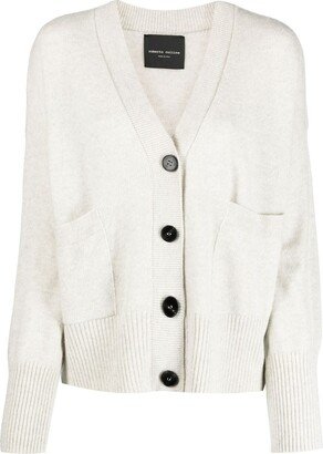 V-neck merino-cashmere cardigan