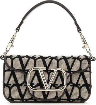 VLogo Plaque Foldover Top Shoulder Bag-AC