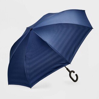 UnbelievaBrella Revere Opening Stick Umbrella - Navy Blue Striped