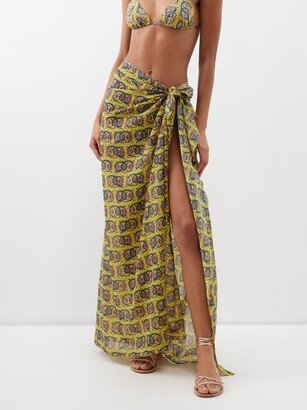 Abstract-print Cotton Sarong