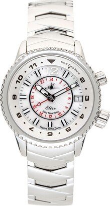 Abingdon Co. Women's Elise Swiss Tri-Time Stainless Steel Bracelet Watch 33mm