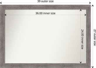 Non-Beveled Wall Mirror - Pinstripe Plank Grey Narrow Frame