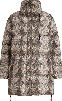 Paisley-Print Long-Sleeved Puffer Jacket