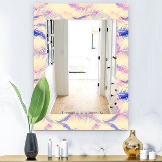 Designart 'Feathers 14' Bohemian and Eclectic Mirror - Modern Printed Wall Mirror