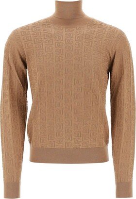 Logo Jacquard Turtleneck Sweater