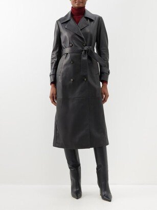 Christie Double-breasted Leather Trench Coat