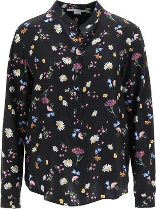 silk floral blouse