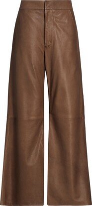 Beverly Leather Bootcut Trousers