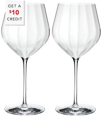 Set Of 2 Elegance Optic Cabernet Sauvignon Glasses With $10 Credit