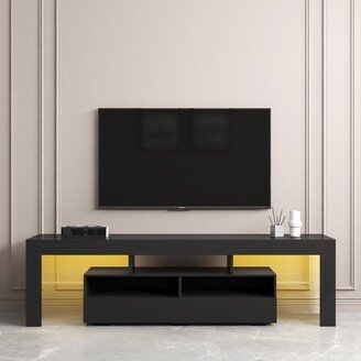 RASOO Modern TV Stand with Drawers, Shelves, and RGB LED Lights for 63 TVs