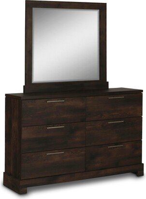 New Classic Furniture Bouvet Ranchero 6-Drawer Dresser with Mirror