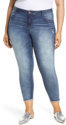 Luxe Touch Fray Hem Ankle Skinny Jeans