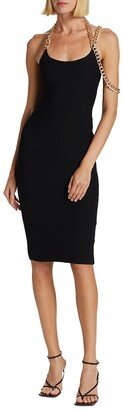 Chain Knit Knee-Length Dress