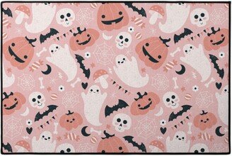 Door Mats: Non-Spooky Halloween - Pink Door Mat, Pink