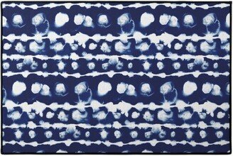 Door Mats: Dye Dot Stripe - Blue Door Mat, Blue