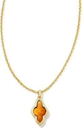 Framed Abbie Short Pendant Necklace Gold Marbled Amber Illusion One Size