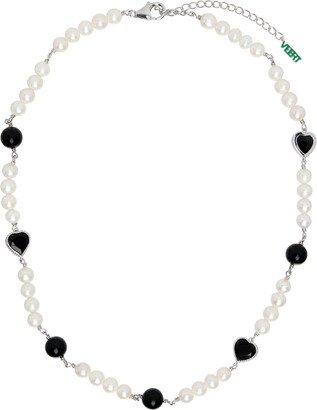 VEERT SSENSE Exclusive White Gold Heart Pearl Necklace