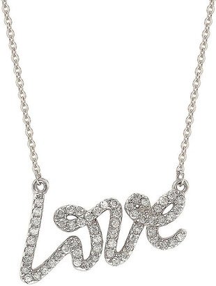 Suzy Levian 14K White Gold .30 cttw Diamond Love Necklace