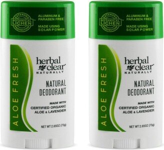 Herbal Clear Naturally Aloe Fresh Deodorant - Pack of 2 2.65 oz Stick