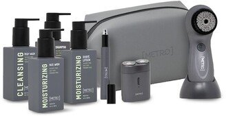 Metro Man Complete Travel Kit - Travel Bag, Travel Size Toiletries, Nose Trimmer, Travel Face Brush, Mini Usb Shaver-AA