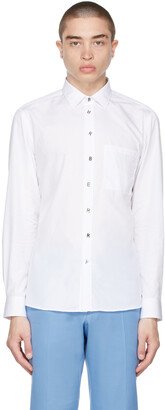 White Slim-Fit Logo Detail Shirt