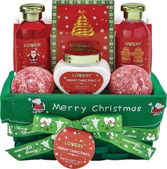 Lovery Bath And Body Christmas Gift Basket - Strawberry & Sandalwood Scent