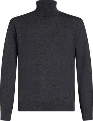 Pegaso-embroidered high-neck jumper