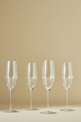 Neo Handcrafted Crystal Flutes, Set of 4