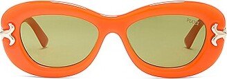 Oval Acetate Sunglasses in Orange