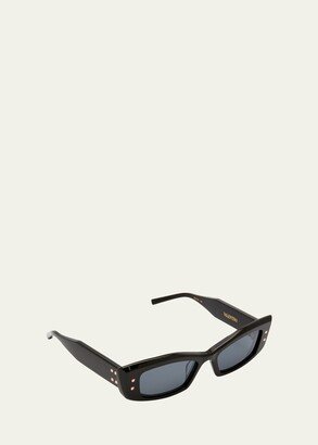 Quattro Acetate & Titanium Cat-Eye Sunglasses